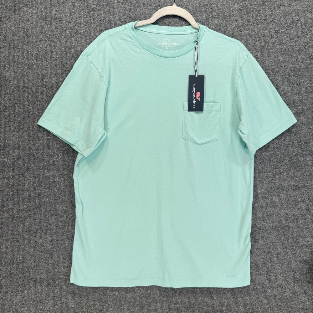 Vineyard Vines‎ Tshirt Mens Medium Green/Blue Pocket Short Slv Mangrove Mint NEW